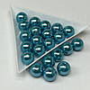 (20 грам) Намистини пластик Ø10мм - бірюзовий перламутр, фото 2