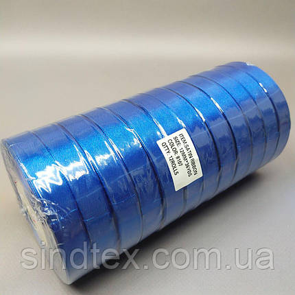 33 м - Стрічка атлас 1,2 см №8107 - електрик, фото 3