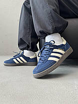 Жіночі кросівки Adidas Handball Spezial Blue White Night Indigo Адідас Спешіал Індиго сині замша демісезон, фото 5
