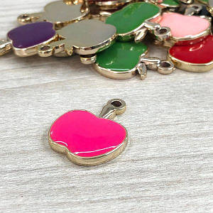 10шт/уп Підвіска пластикова "Яблучко" 22х26мм - МІКС