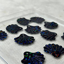 20мм Паєтка мушля 5г - чорний голограма