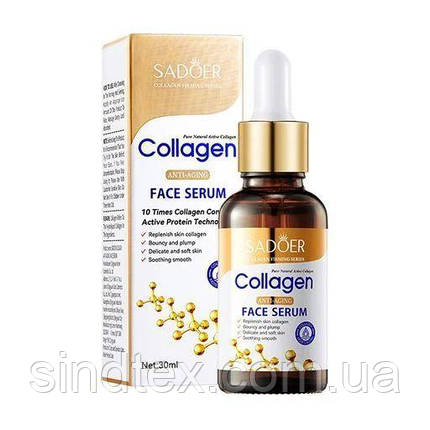 Антивікова сироватка для обличчя Collagen Anti-Aging Face Serum Sadoer, 30ml, фото 1