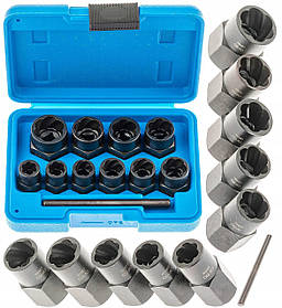 Набір спеціальних ударних голівок для злизаних гайок (9-19 мм)11 шт. V08081