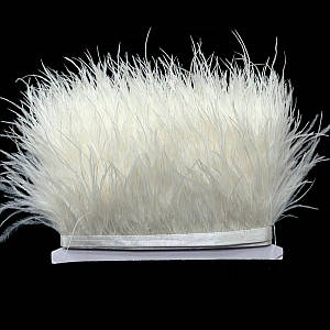 50 см - Пір'я страуса на стрічці 6-10 см - білий теплий