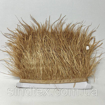 50 см - Пір'я страуса на стрічці 8-10 см - капучино, фото 1