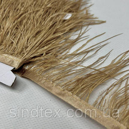 50 см - Пір'я страуса на стрічці 8-10 см - капучино, фото 2