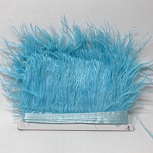 50 см - Пір'я страуса на стрічці 8-10 см - лазуровий