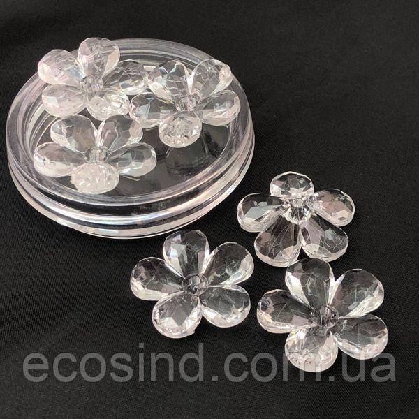 Ø29 мм Намисто пластик Квітка #3942/101, - прозора, фото 1