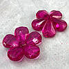 Ø29 мм Намисто пластик Квітка #3942, - фуксія прозора, фото 2
