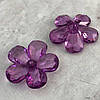 Ø40 мм Намисто пластик Квітка, #5094 - фіолетовий прозорий, фото 2