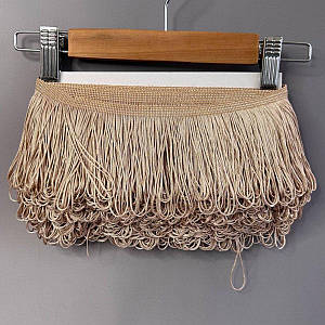 Бахрома танцювальна, петелька 10см, моток 13м -  Світлий беж