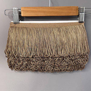 Бахрома танцювальна, петелька 10см, моток 13м -  Темний беж