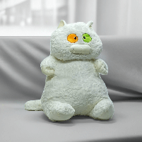 М'яка іграшка-подушка Shantou «Товстий Кіт» білий (60 см) K15215-1, фото 3