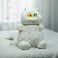 М'яка іграшка-подушка Shantou «Товстий Кіт» білий (60 см) K15215-1, фото 2