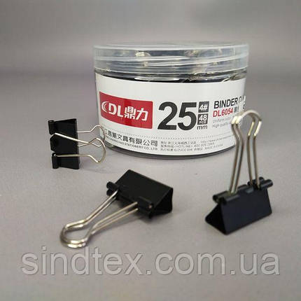 Біндер 25мм 48шт. чорний, фото 1