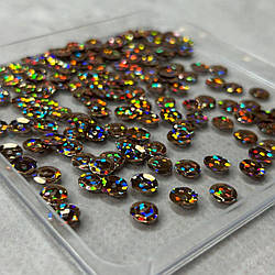 5 г - Паєтка кругла шестигранник 7 мм - золото голограма