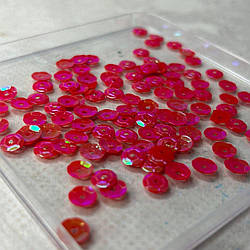 5 г - Паєтка кругла шестигранник 7 мм - малиновий з АВ