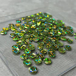 5 г - Паєтка кругла шестигранник 7 мм - салатовий голоргама