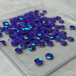 5 г - Паєтка кругла шестигранник 7 мм - синій з АВ