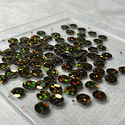 5 г - Паєтка кругла шестигранник 7 мм - чорне золото голограма