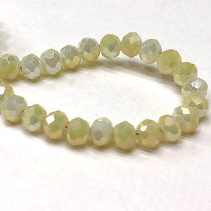 Намистини кришталеві рондель 4х3мм, нитка-135 од, лимонний матовий