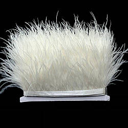 50 см - Пір'я страуса на стрічці 6-10 см - білий теплий