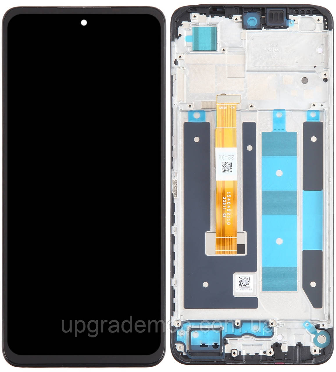 Дисплей модуль тачскрин Realme C55 чорний з рамкою, фото 1