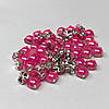 6 мм - Напівбусини в оправі, пришивні - 10г малиновий, фото 3