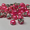 7 мм - Напівбусини в оправі, пришивні - 10г малиновий, фото 4