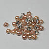 7 мм - Напівбусини в оправі, пришивні - 10г персик, фото 3
