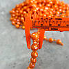 Намистини пластикові на нитці Ø 4 і 9 мм - 90 см помаранчевий з АВ, фото 2