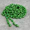Намистини пластикові на нитці Ø 4 і 9 мм - 90 см зелений з АВ, фото 2