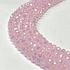Намистини кришталеві рондель 4х3мм, нитка-135 од, рожевий матовий з покриттям АВ, фото 2