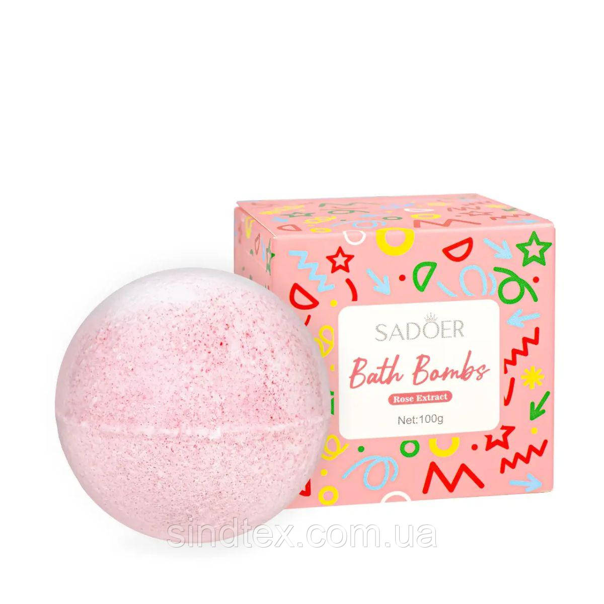 Бомбочка кулька для ванни SADOER з ароматом Троянди, 100г