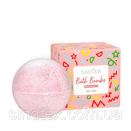Бомбочка кулька для ванни SADOER з ароматом Троянди, 100г, фото 1