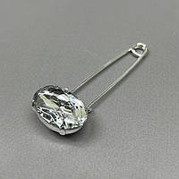 Брошка-шпилька «Алмаз» 7 см - світле срібло #9001