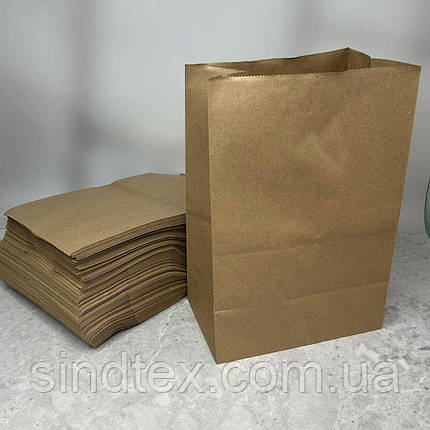 Паперовий пакет без ручок 150х90х240 мм бурий крафт 10 шт., фото 1