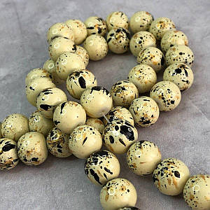 Намисто керамічне під мармур 10 мм - перепілка