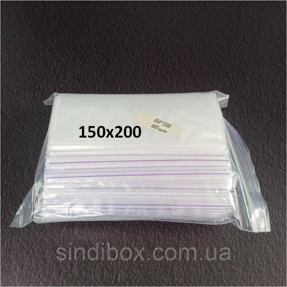 ЗІП пакети із замком ZIP-LOCK, розмір 150х200 мм, уп. 100шт, фото 1