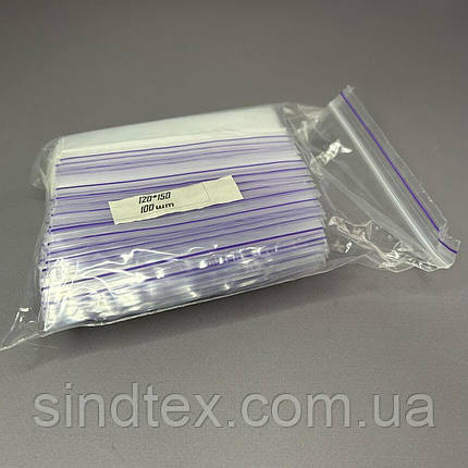 ЗІП пакети із замком ZIP-LOCK, розмір 120х150 мм, уп. 100шт, фото 1