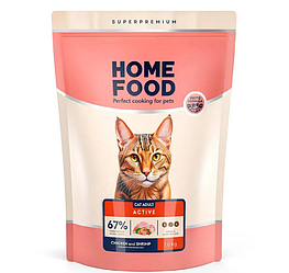 Home Food (Хом Фуд) -сухий корм для дорослих активних котів (з курочкою і креветкою), 1,6 кг