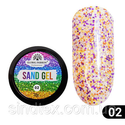 Гель-фарба "SAND GEL" Global Fashion 5 гр №02, фото 1