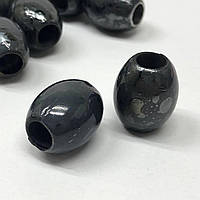 Намисто-кінцевик Оливка 15х18 мм #00127 - графітовий