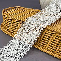 Гипюровое кружево стрейч (ХР-5) 4,5 см - теплий білий