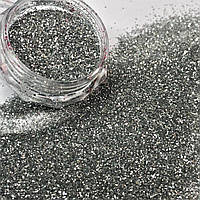 Глітер 1 кг, дрібні декоративні блискітки #601 - срібло