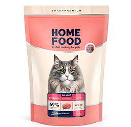 Home Food (Хом Фуд) - сухий корм для дорослих котів HAIRBALL CONTROL (виведення шерсті зі шлунка),1.6 кг