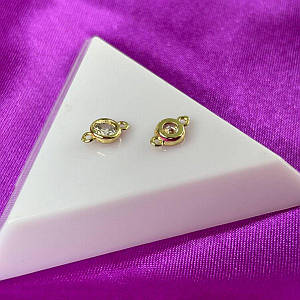 Конектор "Стразик" гіпоалергенний сплав 6х11 мм, - золото