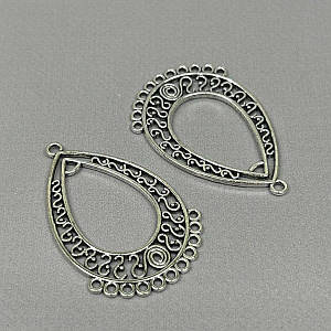 Конектор металевий «Схід завиток» 31х50мм, колір Сталь