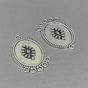 Конектор металевий «Медальйон» 21х33 мм, колір Сталь