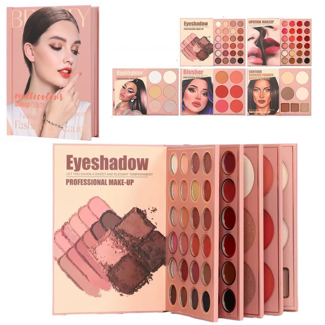 Набір дитячої косметики "Beauty" (тіні, хайлайтери, рум'яна, помади, бронзери) арт. IG 3110, фото 1